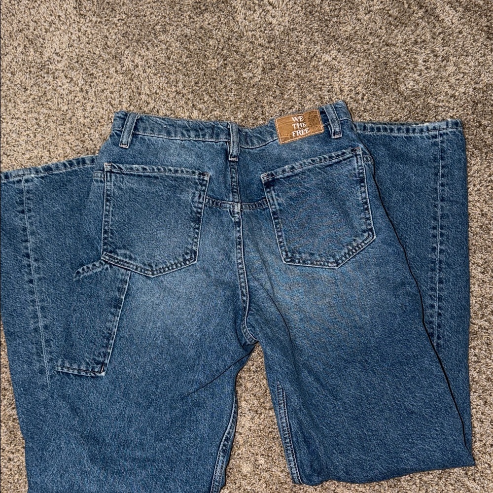 Free People Relaxed Fit Dark Blue Jeans